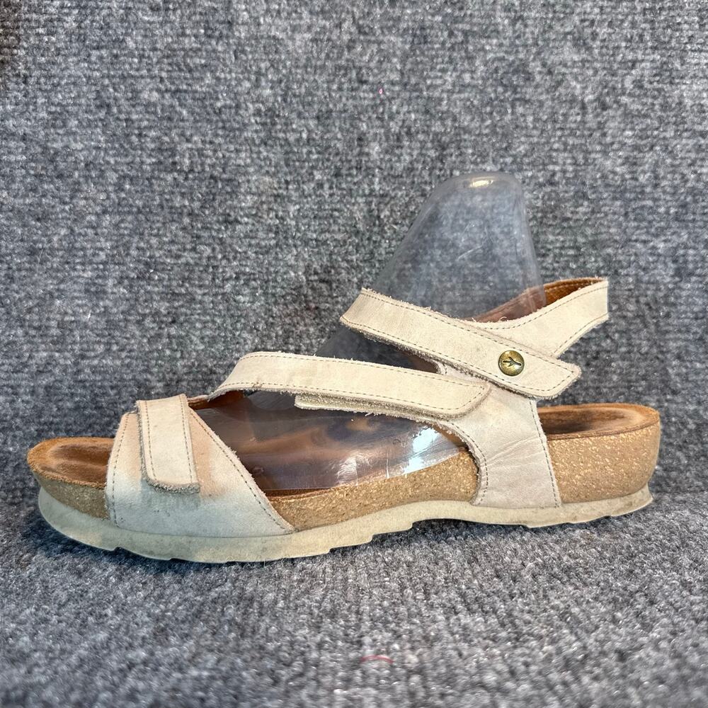 Wanda Panda Cream Leather Strappy Wedge Sandals Womens 9 EU 40 Platform Comfort